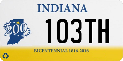 IN license plate 103TH