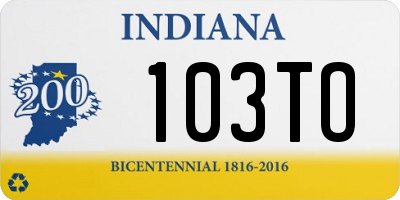 IN license plate 103TO