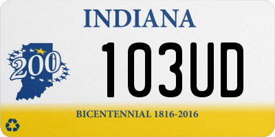 IN license plate 103UD