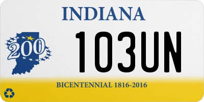 IN license plate 103UN