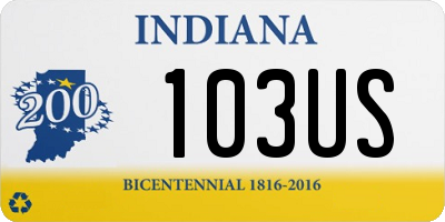 IN license plate 103US