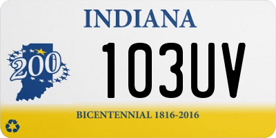 IN license plate 103UV