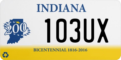 IN license plate 103UX