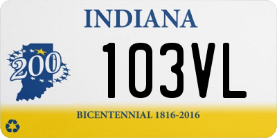 IN license plate 103VL