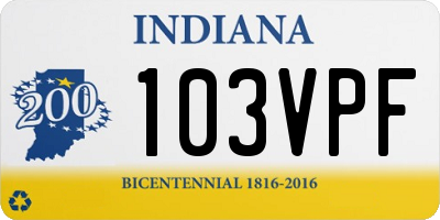 IN license plate 103VPF
