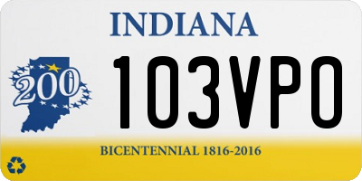 IN license plate 103VPO