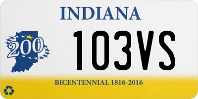 IN license plate 103VS