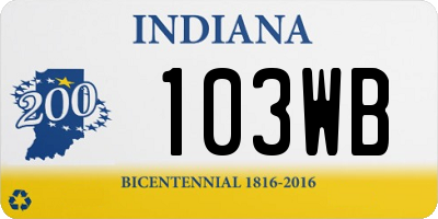 IN license plate 103WB