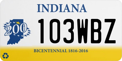 IN license plate 103WBZ