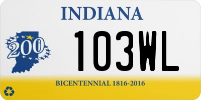 IN license plate 103WL