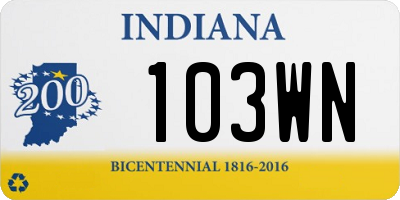 IN license plate 103WN