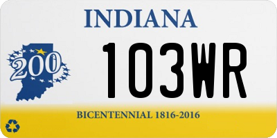 IN license plate 103WR