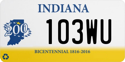 IN license plate 103WU