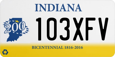 IN license plate 103XFV