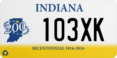 IN license plate 103XK