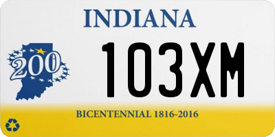 IN license plate 103XM