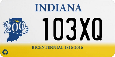 IN license plate 103XQ