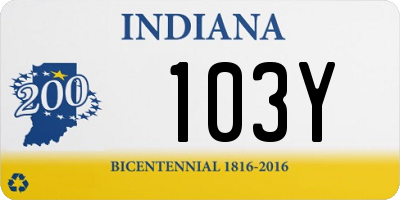 IN license plate 103Y