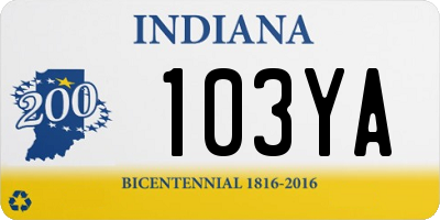 IN license plate 103YA