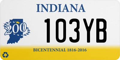 IN license plate 103YB