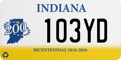 IN license plate 103YD