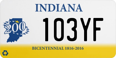 IN license plate 103YF