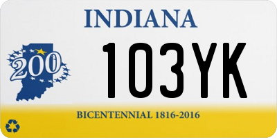 IN license plate 103YK