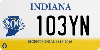 IN license plate 103YN