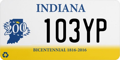 IN license plate 103YP