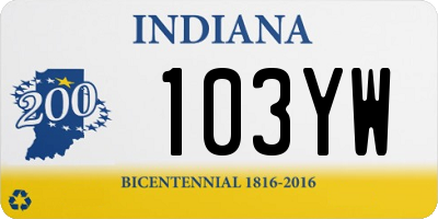 IN license plate 103YW