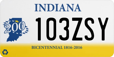 IN license plate 103ZSY