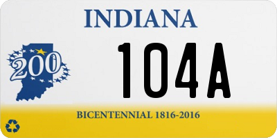 IN license plate 104A