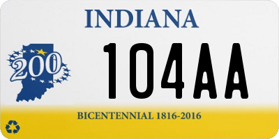 IN license plate 104AA