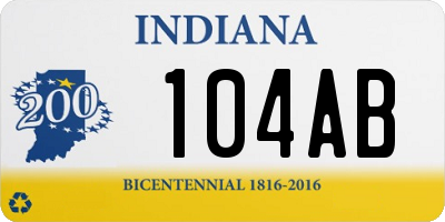 IN license plate 104AB