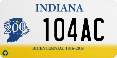 IN license plate 104AC