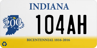 IN license plate 104AH