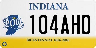 IN license plate 104AHD