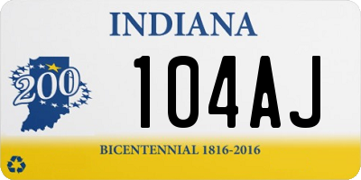 IN license plate 104AJ