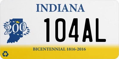 IN license plate 104AL