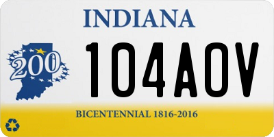 IN license plate 104AOV