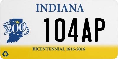 IN license plate 104AP