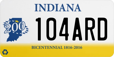 IN license plate 104ARD