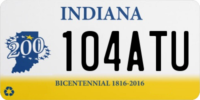 IN license plate 104ATU