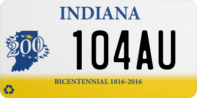 IN license plate 104AU