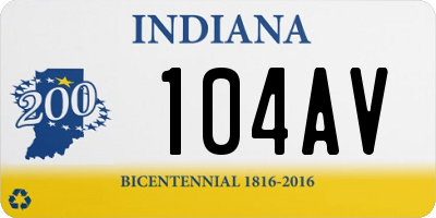 IN license plate 104AV