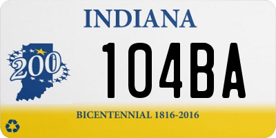 IN license plate 104BA