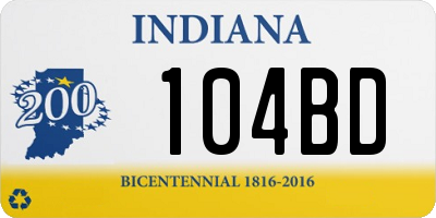 IN license plate 104BD