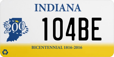 IN license plate 104BE