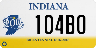 IN license plate 104BO