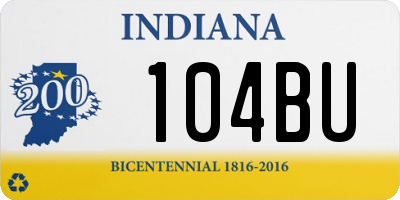 IN license plate 104BU